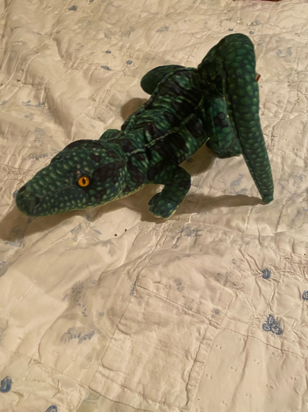 Green Plush Reptile Toy - Soft Stuffed Alligator for Pets & Kids